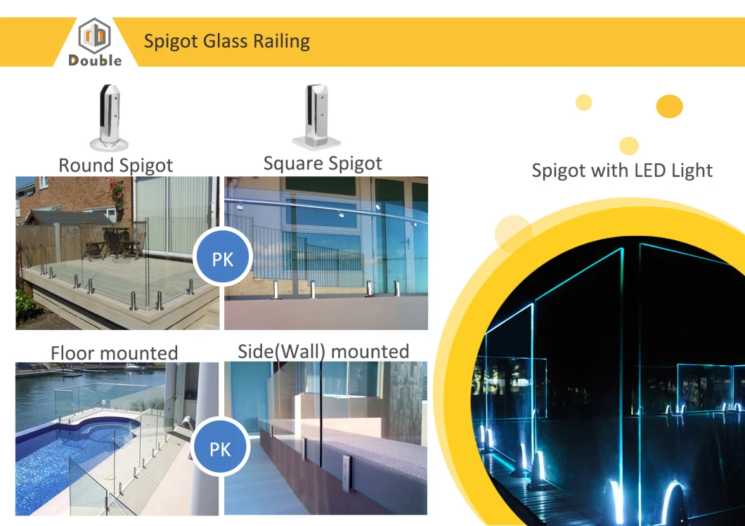 Framless Glass Balustrade Stainless Steel 2205 Sigot Glass Railing System