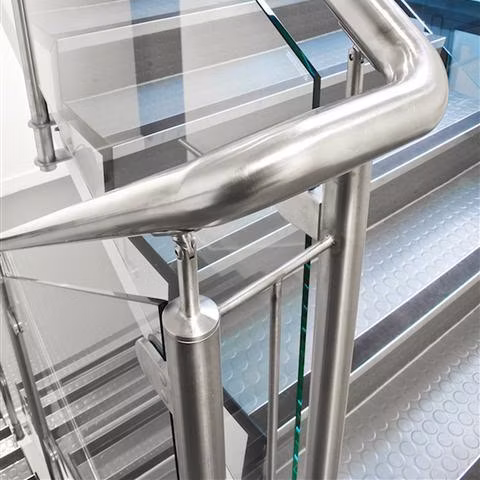 Unikim sistema de corrimão de escada de vidro de aço inoxidável corrimão de varanda com CE