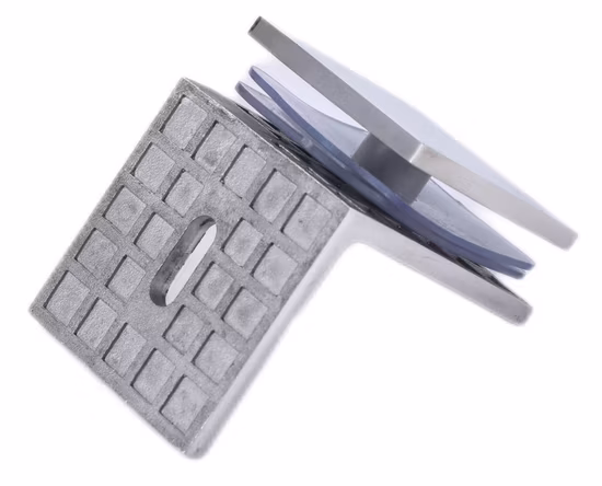 Fabricante de ferragens para banheiro, conector de vidro de 90 graus, clipe de vidro de aço inoxidável, parede para braçadeira de vidro