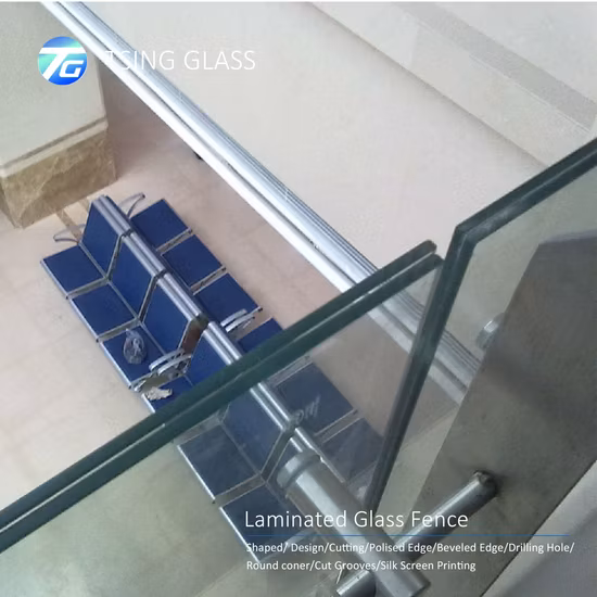 Design moderno Varanda ao ar livre Vedação de canal em U Sistema de trilhos de base de alumínio Corrimão interno de vidro sem moldura